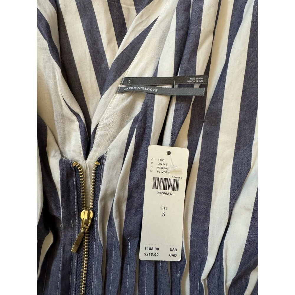 NWT Size S - Anthropologie 100% Cotton Zip-Front Midi Dress (NWT US$ 180) - Picture 4 of 16